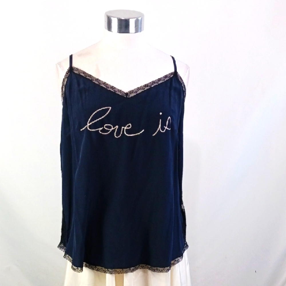 Zadig And Voltaire Navy Love Is Cardigan.